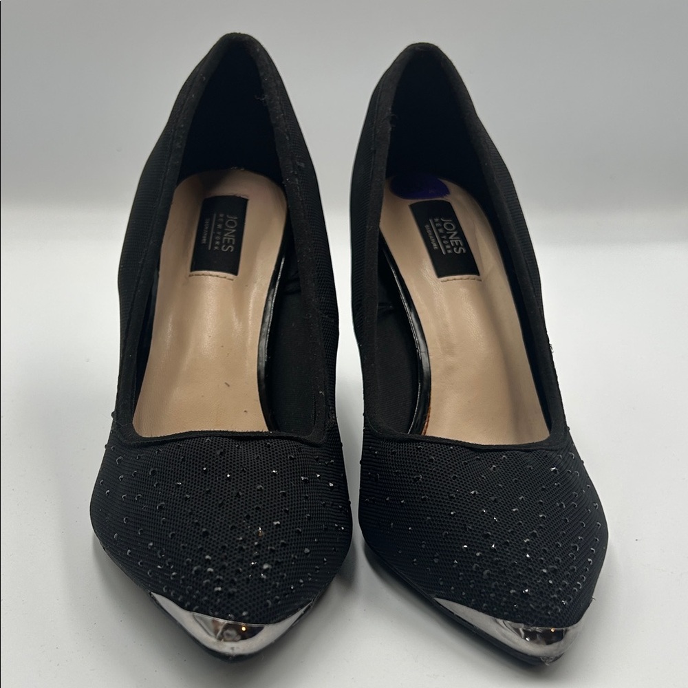 Jones New York Black and Silver Women's 3 1/2 inch Heels size 8 1/2